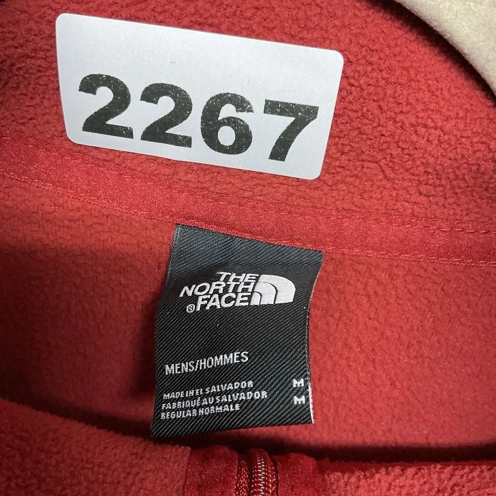 The North Face Sweater‎ Men Sz M Dark Orange Pullover Lightweight Fleece 1/4 Zip